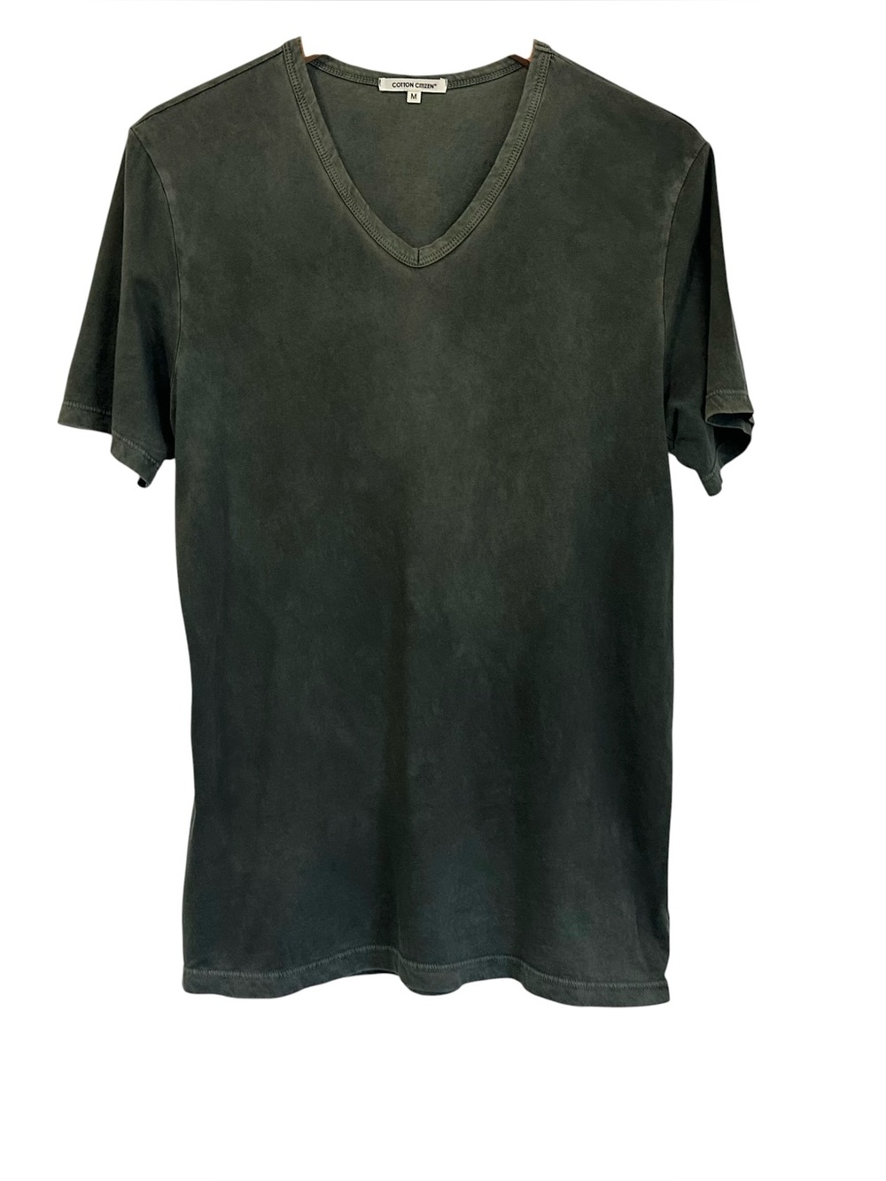 Cotton Citizen Mens V-Neck Supima Cotton T Shirt Sz Med Green Short Sleeve USA
